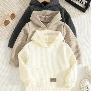 1 piece Boys' Casual Hooded Sweatshirt - Loose Fit, Long Sleeve with Pockets, Crew Neck, Perfect for Everyday Wear 3 Colours available Age 7-8 Years