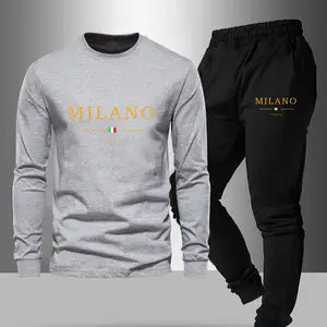 Youth Boys' Casual Outdoor Autumn and Winter Long Sleeve Warm Pants Set. Grey and Black, Age 13 Years