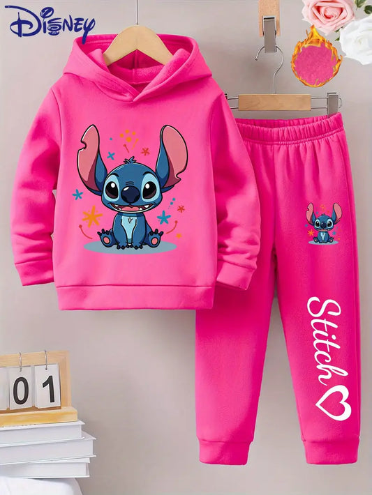 Disney Stitch & Lilo ' Two-Piece Hooded Sweatshirt Set for Autumn/Winter - Multiple Colours Available. Ages 4-5 Years