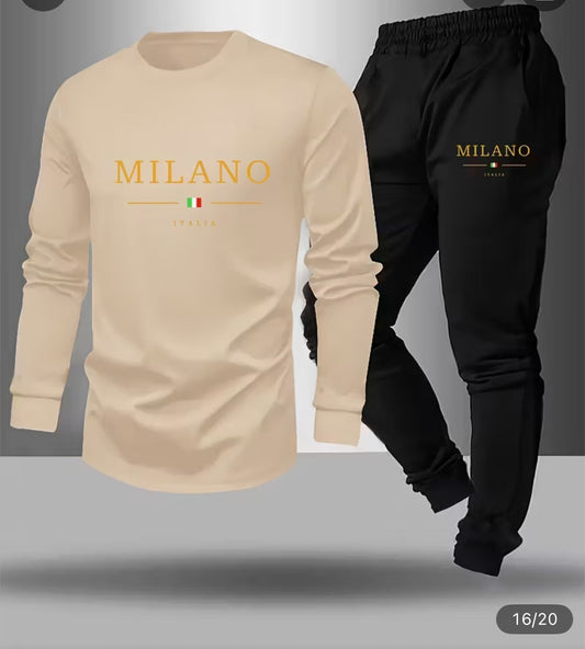 Youth Boys' Casual Outdoor Autumn and Winter Long Sleeve Warm Pants Set. Peach and Black, Age 7-8 Years