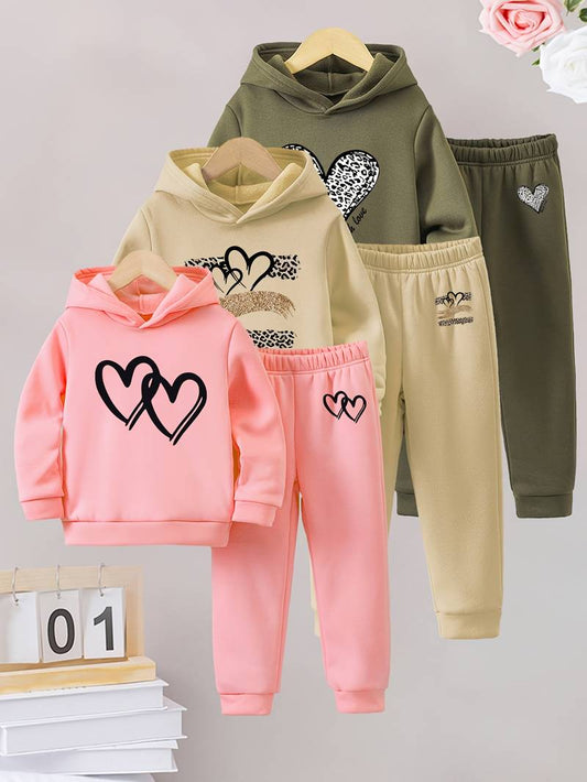 Girls' 2 Piece Tracksuit Warm Fleece Hoodie and Sports Joggers Colours and sizes available
